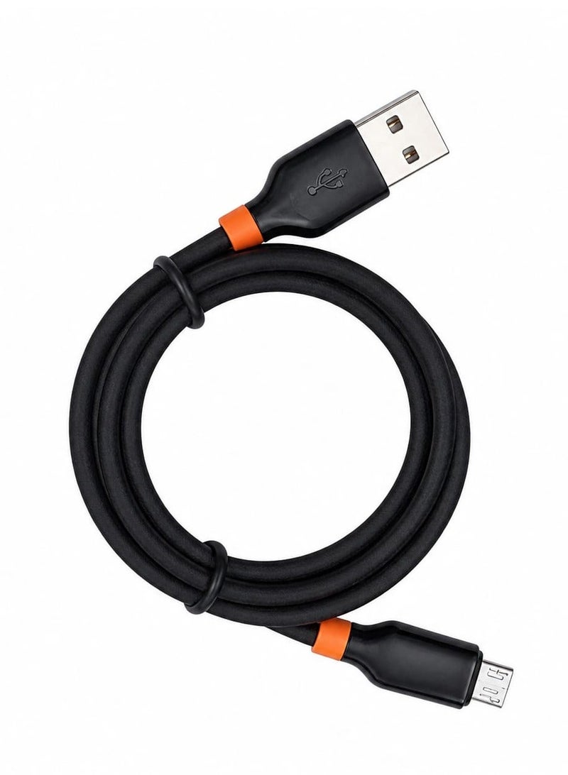 كابل شحن فائق السرعة بقوة 6 أمبير. منفذ Micro USB، لون أسود. - Image 3