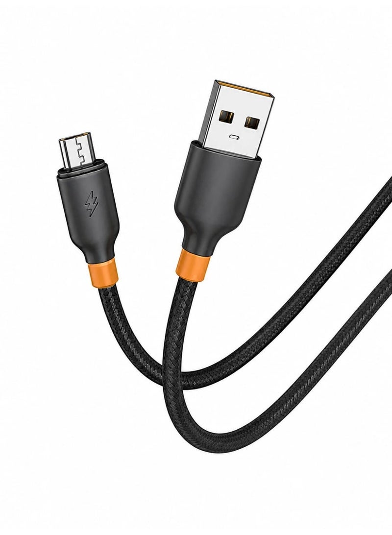 كابل شحن فائق السرعة بقوة 6 أمبير. منفذ Micro USB، لون أسود. - Image 4