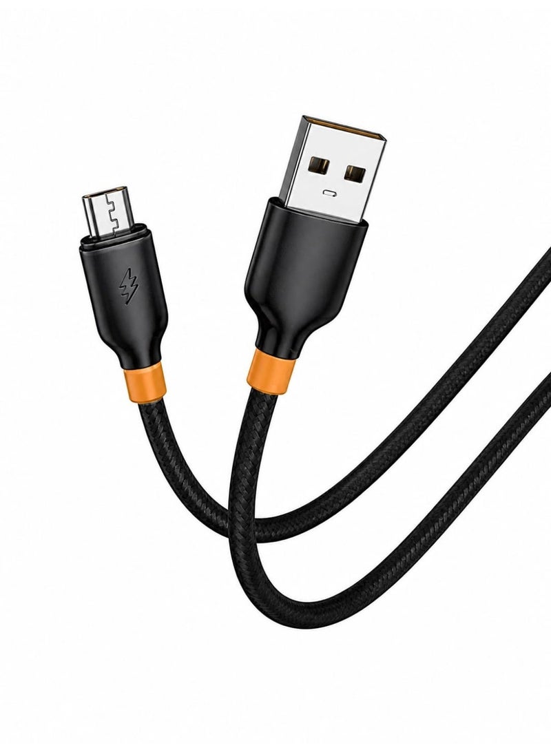 كابل شحن فائق السرعة بقوة 6 أمبير. منفذ Micro USB، لون أسود. - Image 2