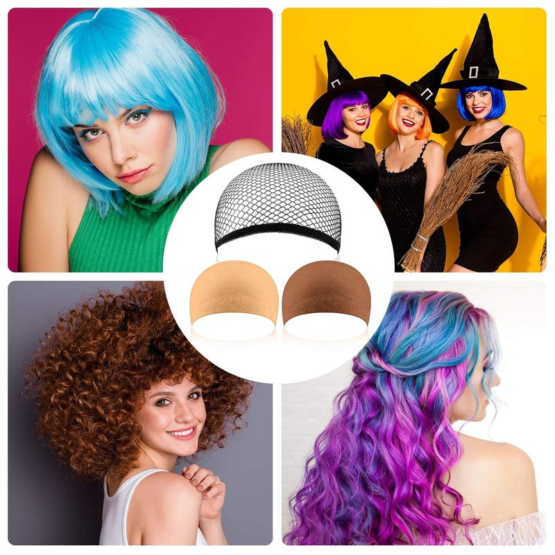 eboot 3 Pack Wig Caps Neutral Beige Light Brown and Black Mesh - Image 5