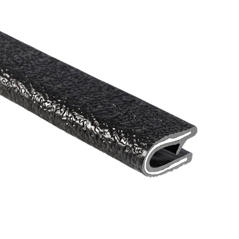 TRIMLOK Edge Trim  Fits 18 Edge 916 Leg Length 100 Length  Single Gripping Finger  Black Pebble Texture  Flexible PVC Edge Protector
