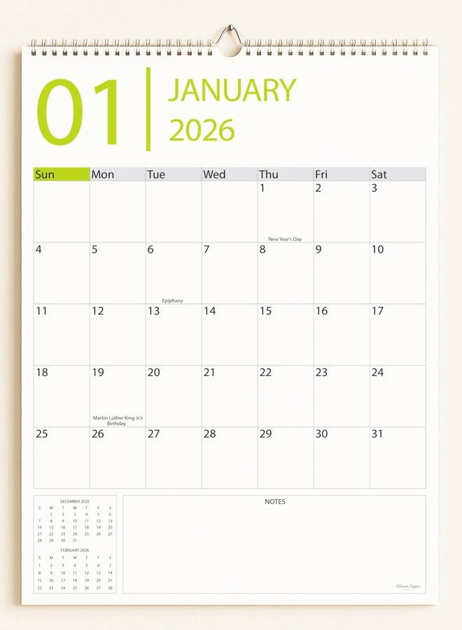 CLEVER SIGNS Wall Calendar 2026-2027, 18 Months, Runs From January 2026 to June 2027, 17" x 12" Large Wall Calendar with Hanger, Thick Paper, Spiral Binding, Easy to Write Down Your Plans and Daily/Elegance - Image 5