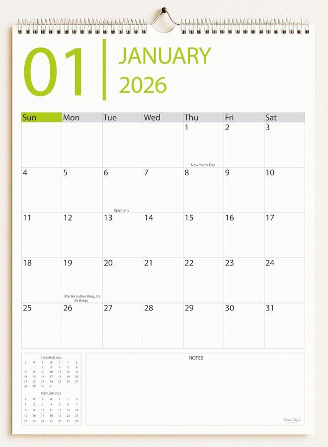CLEVER SIGNS Wall Calendar 2026-2027, 18 Months, Runs From January 2026 to June 2027, 17" x 12" Large Wall Calendar with Hanger, Thick Paper, Spiral Binding, Easy to Write Down Your Plans and Daily/Elegance - Image 3