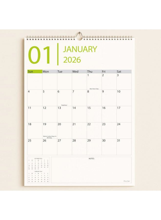 CLEVER SIGNS Wall Calendar 2026-2027, 18 Months, Runs From January 2026 to June 2027, 17" x 12" Large Wall Calendar with Hanger, Thick Paper, Spiral Binding, Easy to Write Down Your Plans and Daily/Elegance - Image 1
