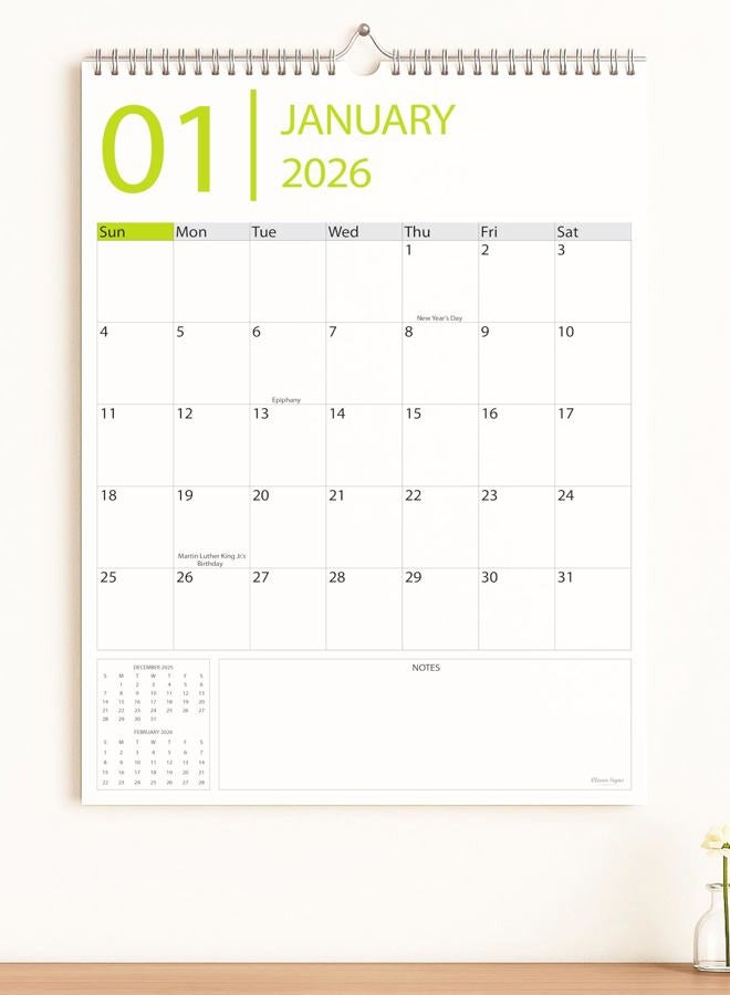CLEVER SIGNS Wall Calendar 2026-2027, 18 Months, Runs From January 2026 to June 2027, 17" x 12" Large Wall Calendar with Hanger, Thick Paper, Spiral Binding, Easy to Write Down Your Plans and Daily/Elegance - Image 2