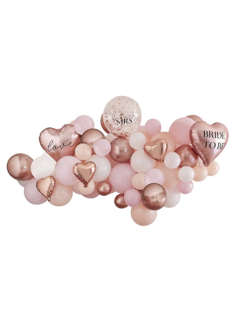 جينجر راي طقم قوس بالونات لحفلات توديع العزوبية باللون الوردي والأبيض والذهبي الوردي، طقم اصنعه بنفسك - Image 2