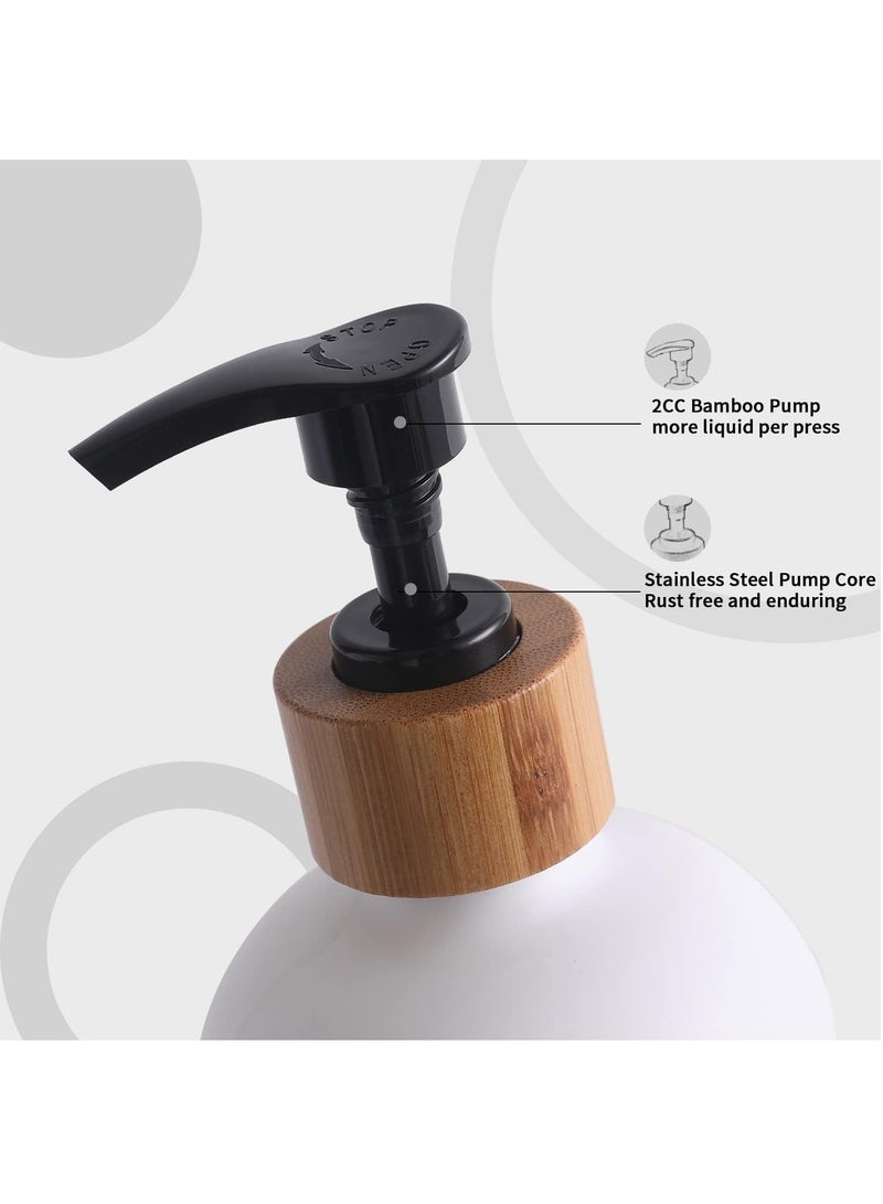Arabest Glass Soap Dispenser Set, Contains Hand Soap and Dish Soap Dispenser.Suitable for Kitchen Decor. (Black & White)  - Image 5