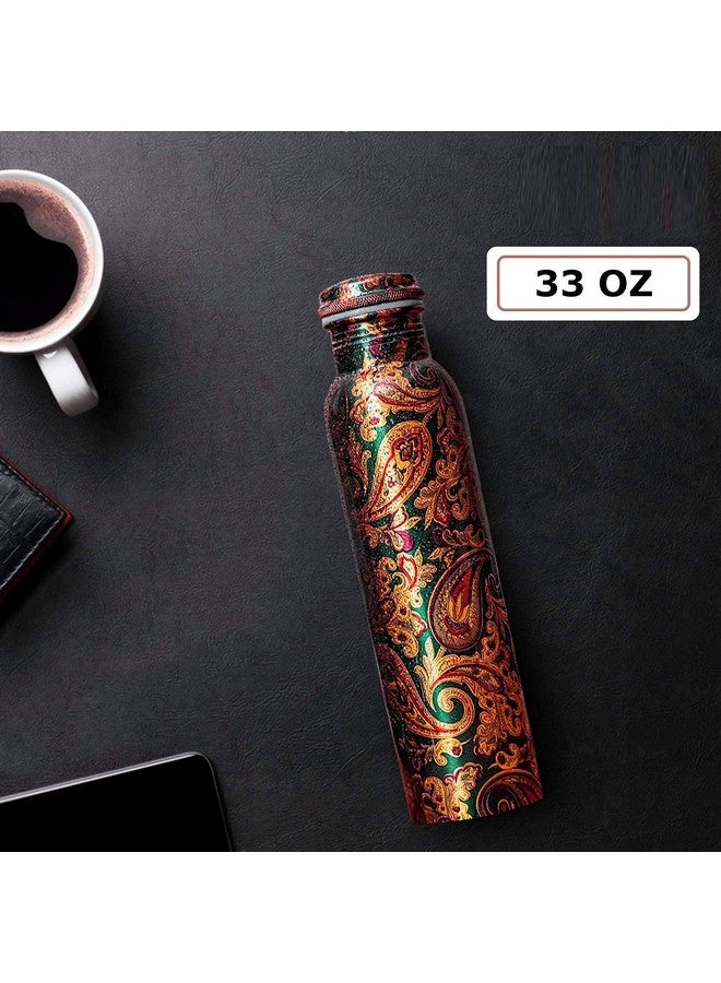 KC Pure Copper Designer Water Bottle with Leak Proof Protection, Ayurveda and Yoga Health Benefits (1000ml, 1Unit) With Lacqure Coating - Image 4