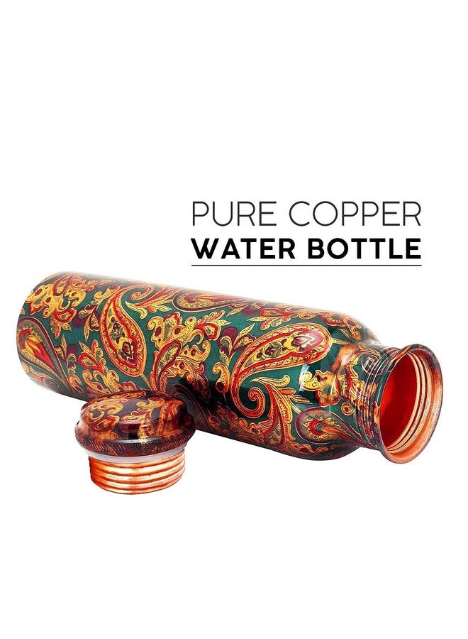 KC Pure Copper Designer Water Bottle with Leak Proof Protection, Ayurveda and Yoga Health Benefits (1000ml, 1Unit) With Lacqure Coating - Image 3