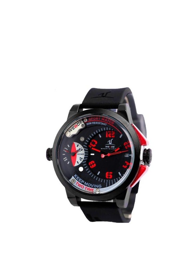 Weide - Weide Men's Wristwatch - Water-Resistant - Black Color - Rubber Strap - Image 1