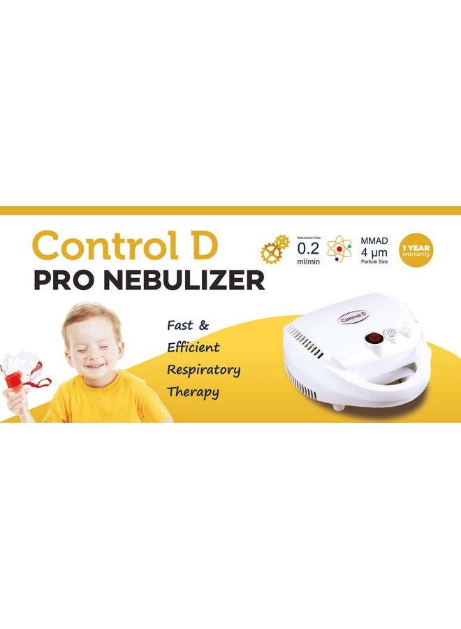 Control D Control D PRO Nebulizer with Mouth Piece, Child and Adult Masks Kit (White) - Image 4