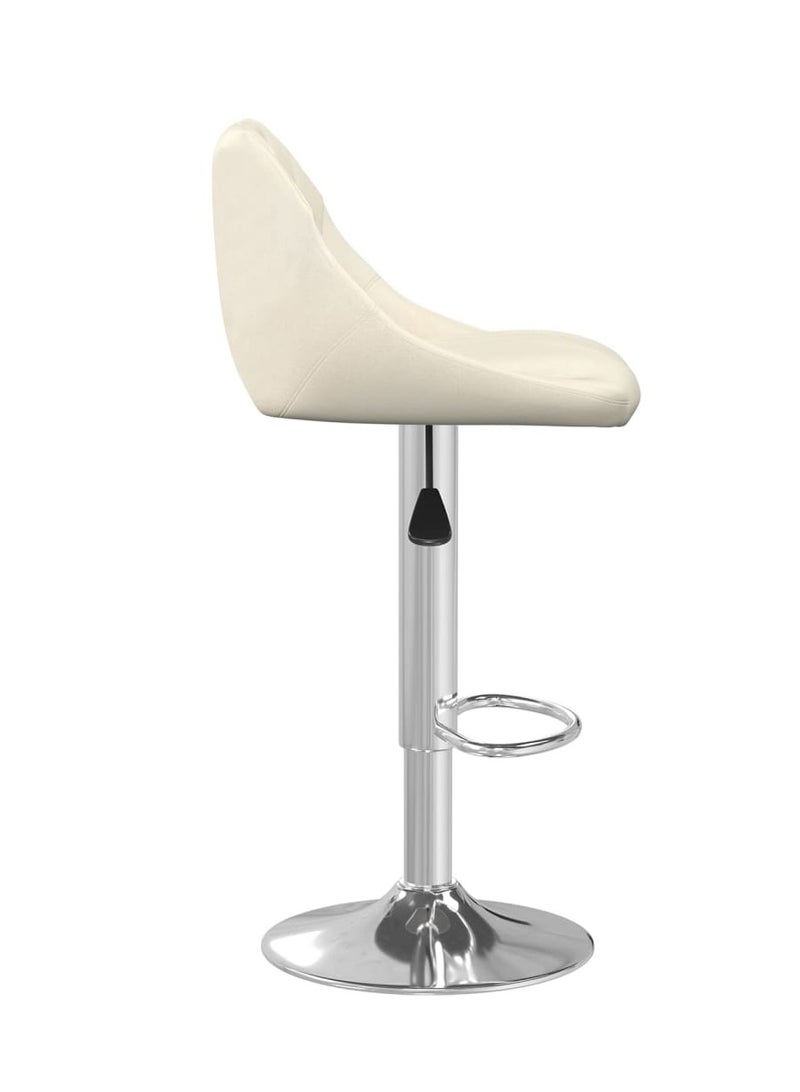 vidaxl Modern Design Bar Stool 2 pcs Cream Velvet  - Image 5