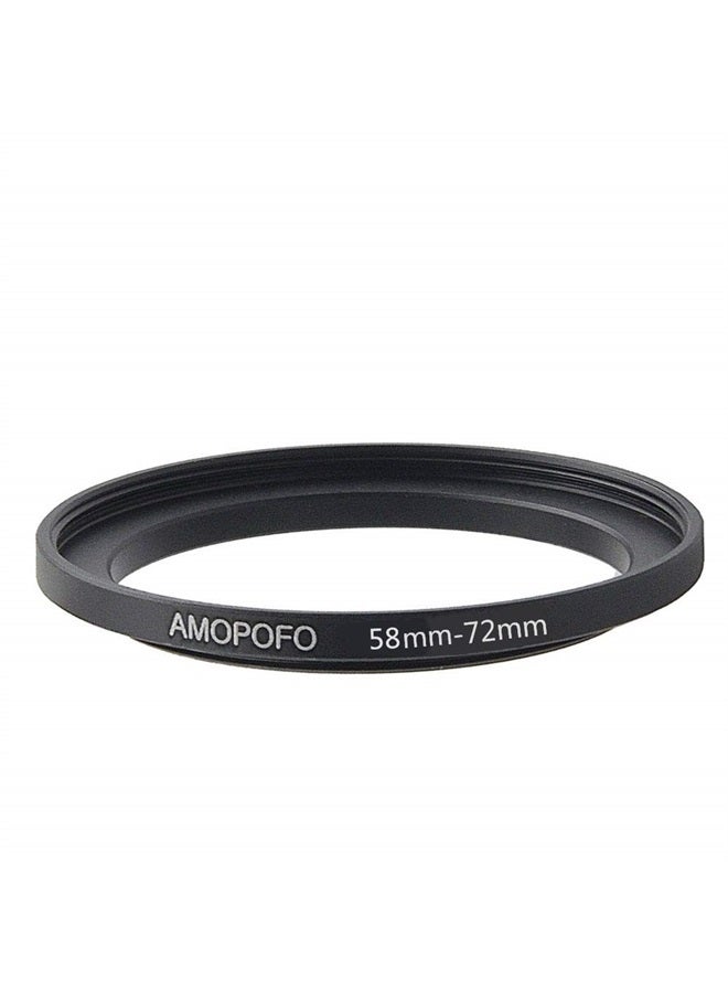 Amopofo حلقة فلتر كاميرا 58 إلى 72 مم / محول حلقة تصعيد 58 مم إلى 72 مم لفلتر 72 مم UV, ND, CPL, حلقة تصعيد معدنية - Image 2