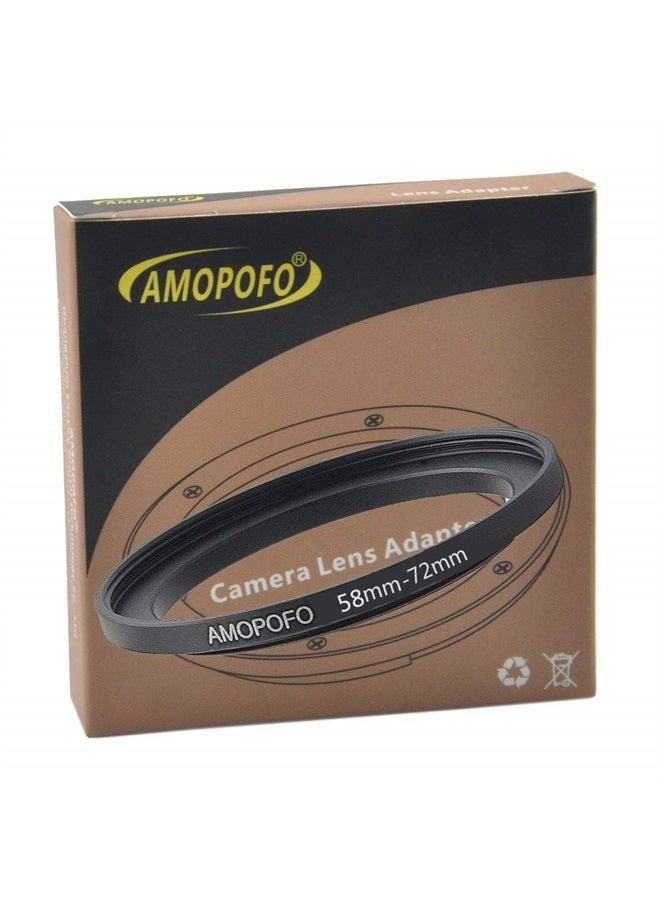 Amopofo حلقة فلتر كاميرا 58 إلى 72 مم / محول حلقة تصعيد 58 مم إلى 72 مم لفلتر 72 مم UV, ND, CPL, حلقة تصعيد معدنية - Image 3