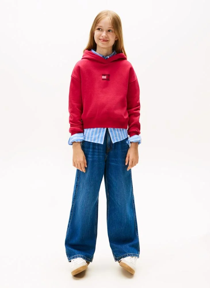 Tommy Hilfiger red Kids Rhine Stone Flag Hoodie for Women | Best Price UAE