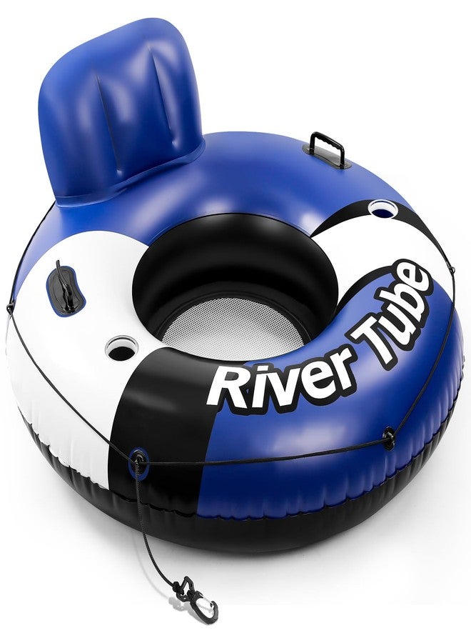 KIZJORYA 2025 New & Upgraded River Tubes for Floating Heavy Duty, Inflatable Float for Beach Lake Rafting, Fool Floats with Mesh Bottom, Cup Holder, Backrest - Image 1