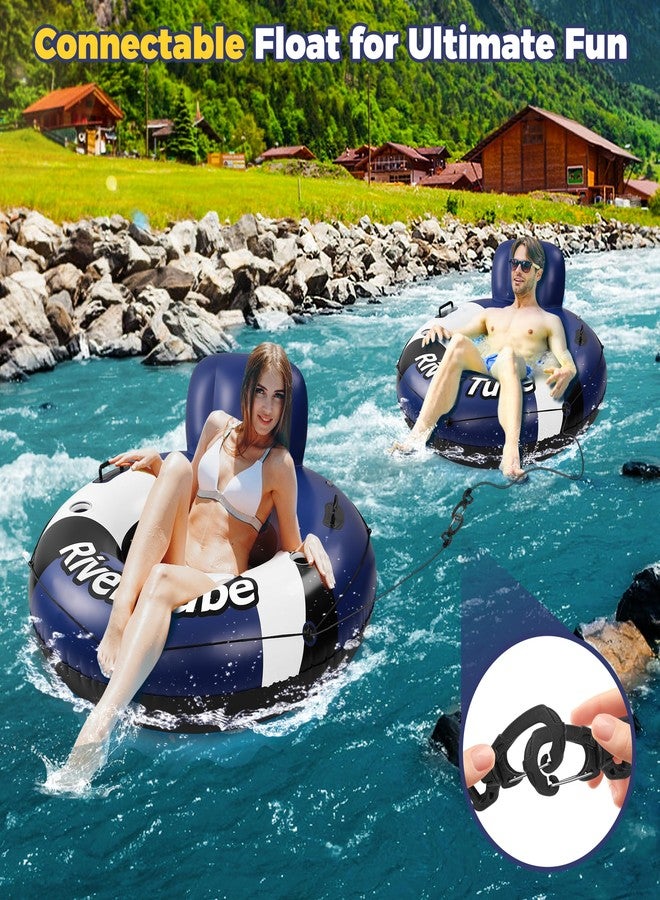 KIZJORYA 2025 New & Upgraded River Tubes for Floating Heavy Duty, Inflatable Float for Beach Lake Rafting, Fool Floats with Mesh Bottom, Cup Holder, Backrest - Image 2