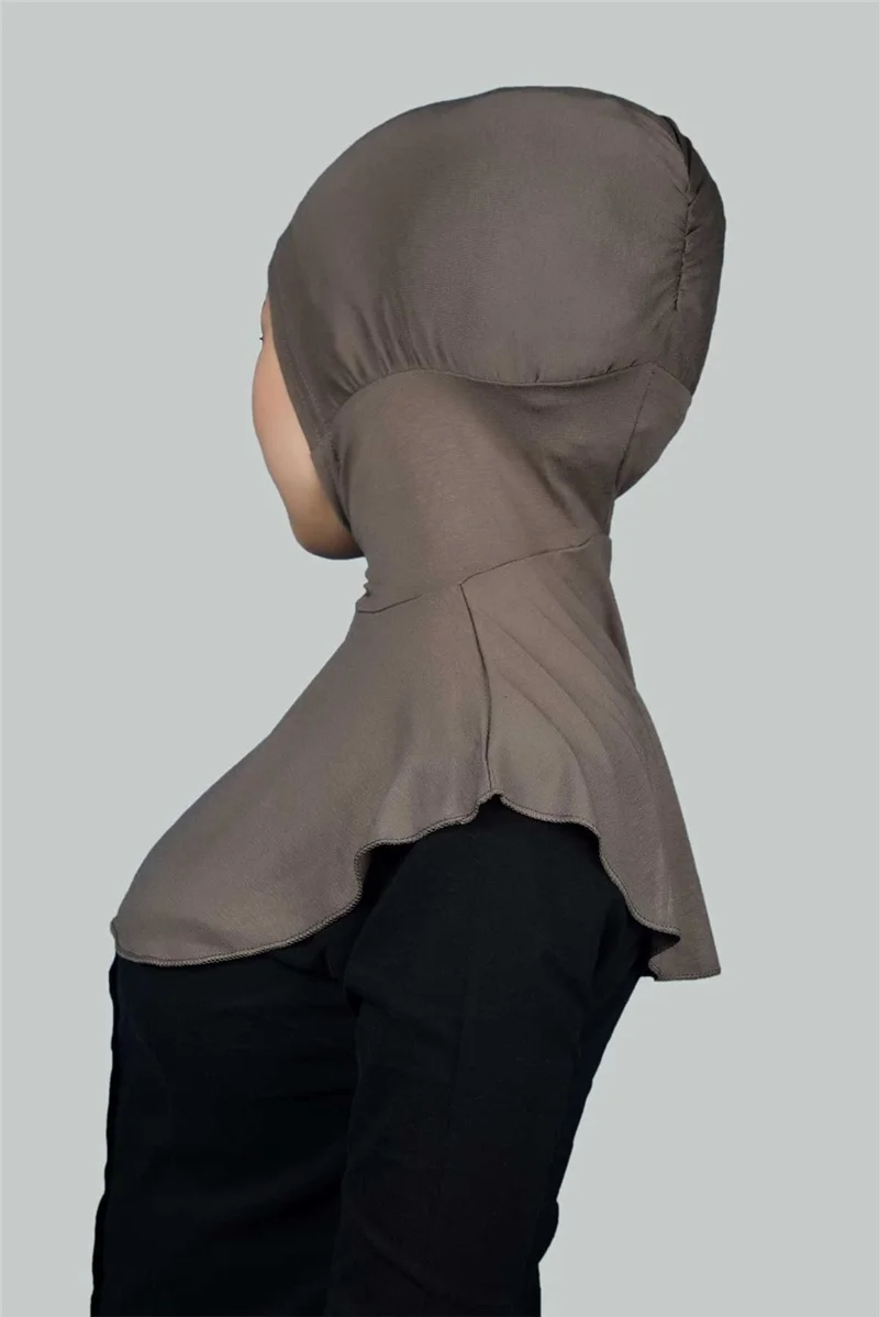 التوبة Women's Hijab Practical Neck Collar Hijab - Sports Bonnet - Dark Mink
