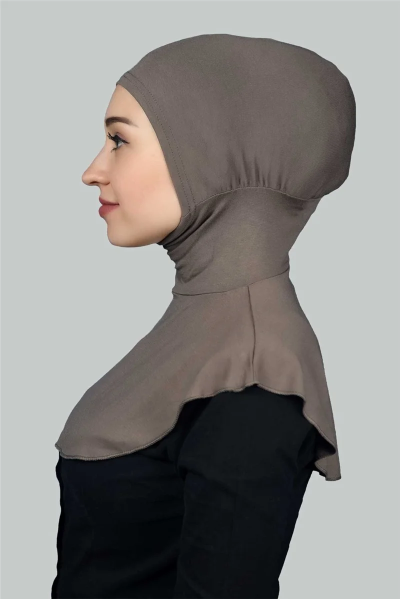 التوبة Women's Hijab Practical Neck Collar Hijab - Sports Bonnet - Dark Mink