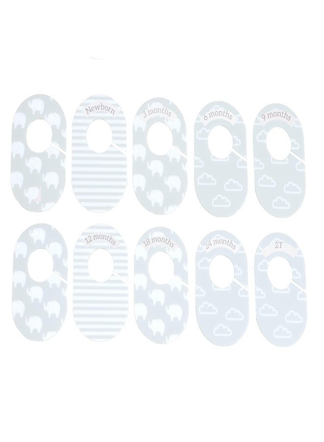 The Peanut Shell The Peanutshell 10 Pack Baby Closet Dividers Boy or Girl, Baby Clothes Organizer, Toddler Hanger, Closet Size Dividers, Nursery Organization for Clothing Storage, Newborn to 2T; Elephant Nursery Decor - Image 4