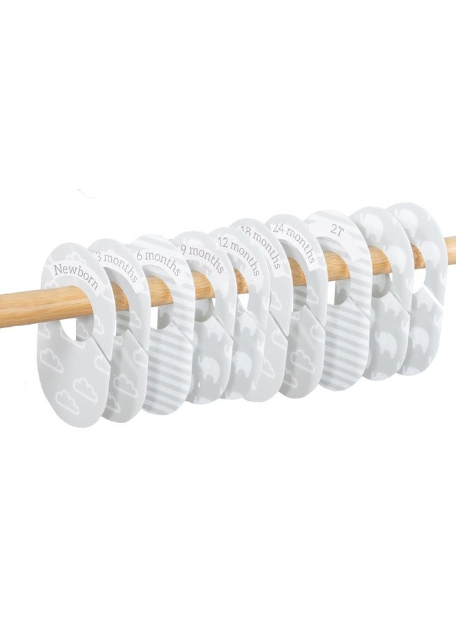 The Peanut Shell The Peanutshell 10 Pack Baby Closet Dividers Boy or Girl, Baby Clothes Organizer, Toddler Hanger, Closet Size Dividers, Nursery Organization for Clothing Storage, Newborn to 2T; Elephant Nursery Decor - Image 1