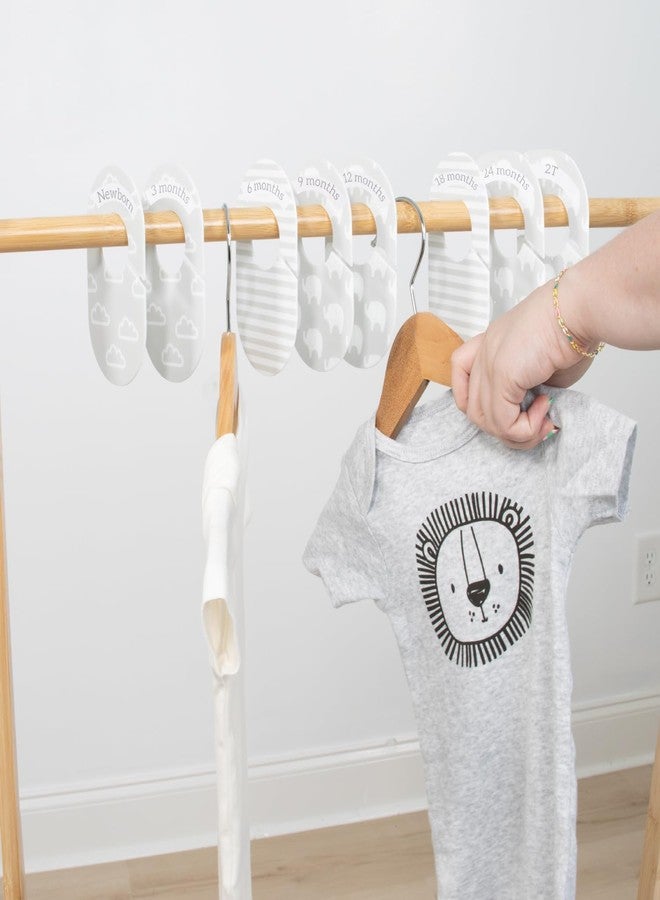 The Peanut Shell The Peanutshell 10 Pack Baby Closet Dividers Boy or Girl, Baby Clothes Organizer, Toddler Hanger, Closet Size Dividers, Nursery Organization for Clothing Storage, Newborn to 2T; Elephant Nursery Decor - Image 5