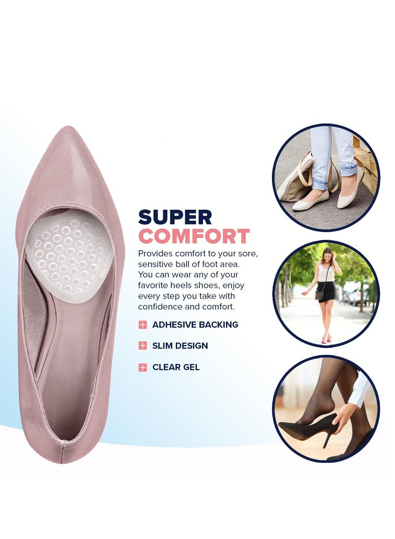 SOLARAE Clear Gel Ball of Foot Cushions Premium Soft Metatarsal Pads for Heels and Flats Reduce Foot Pain and Provide Support Anti-Slip Shoe Inserts for Open Toe Shoes Suitable for Men Women 3 Pairs - Image 3