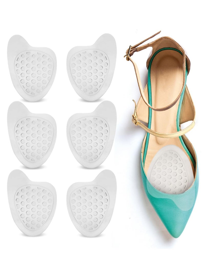 SOLARAE Clear Gel Ball of Foot Cushions Premium Soft Metatarsal Pads for Heels and Flats Reduce Foot Pain and Provide Support Anti-Slip Shoe Inserts for Open Toe Shoes Suitable for Men Women 3 Pairs - Image 1
