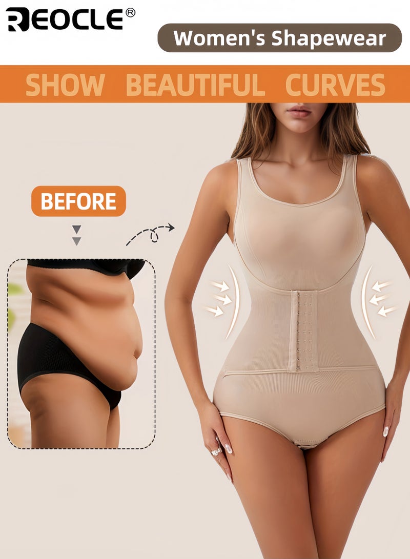 REOCLE Women's Shapewear Bodysuit High Compression Tummy Control and Butt Lifting Full Back Support Sleeveless Design for Body Contouring and Smoothing - Image 1