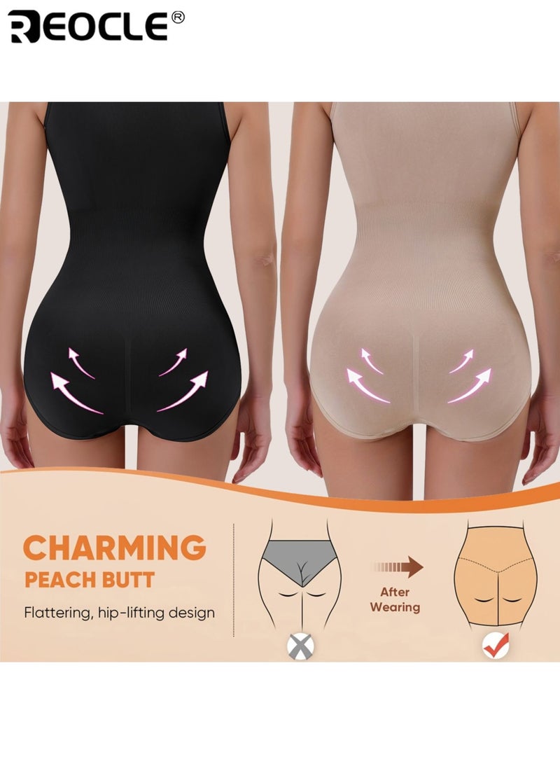 REOCLE Women's Shapewear Bodysuit High Compression Tummy Control and Butt Lifting Full Back Support Sleeveless Design for Body Contouring and Smoothing - Image 5