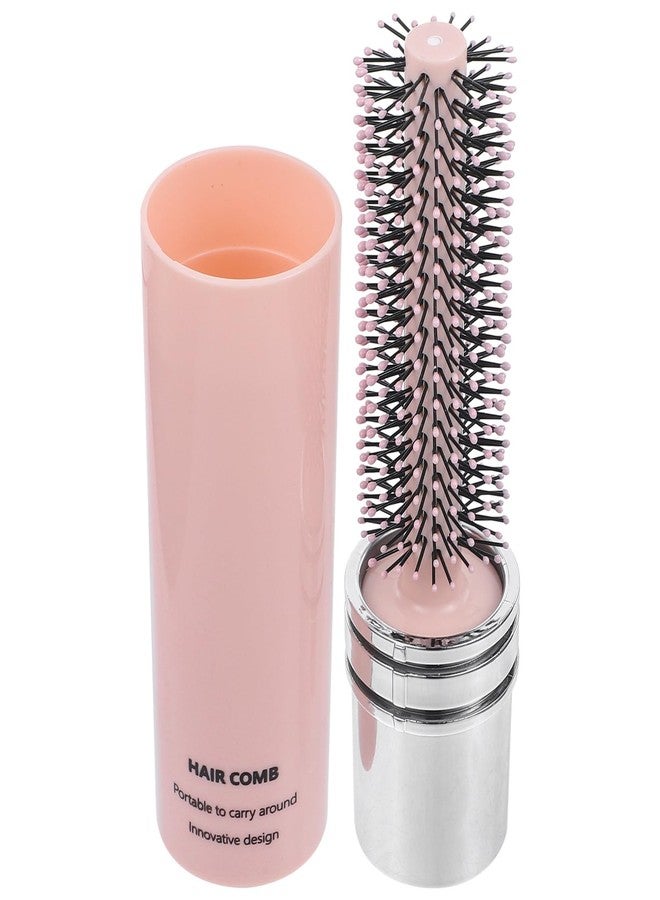UKCOCO Travel Round Hair Brush : Retractable Retractable Hairbrush for Women - Portable Mini Curling Brush for Thick & Thin Hair, 6.09X1.61X1.57in (Pink) - Image 1