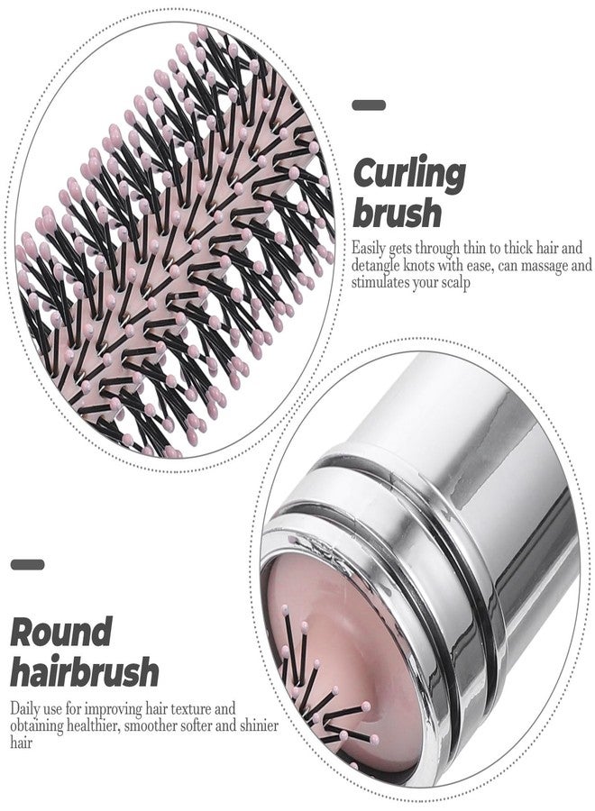 UKCOCO Travel Round Hair Brush : Retractable Retractable Hairbrush for Women - Portable Mini Curling Brush for Thick & Thin Hair, 6.09X1.61X1.57in (Pink) - Image 4