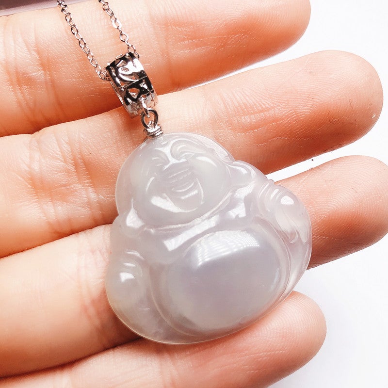 S925 Sterling Silver Pendant Universal Hollow Pin Buckle Jade Pendant Jade Handmade Silver Buckle Head Pendant Buckle Inclined Hole Fine Hole - Image 3