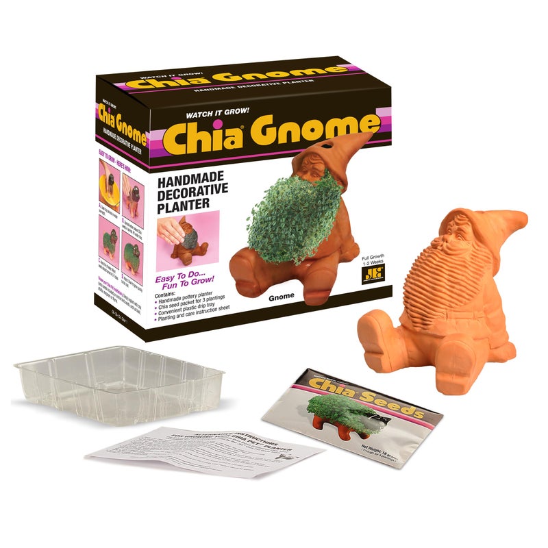 Chia Chia Pet Gnome with Seed Pack, Decorative Pottery Planter, Easy to Do and Fun to Grow, Novelty Gift, Perfect for Any Occasion  - Image 4