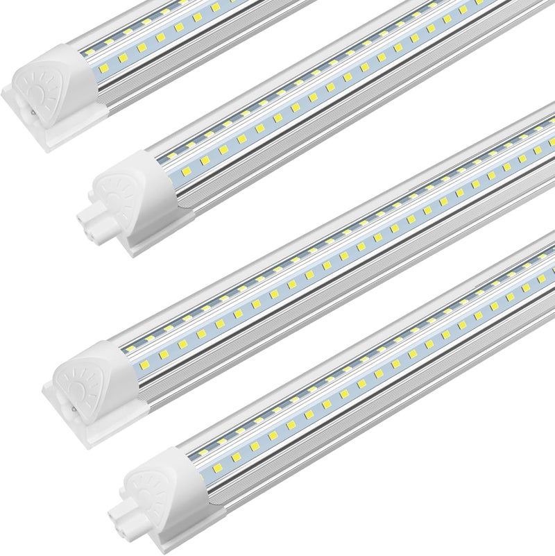 SHOPLED LED Shop Light 4FT, 40W 5500LM 5000K Daylight White, V-Shape Linkable T8 LED Tube Lights, 4 Foot Shop Lights for Workshop, Garage, Warehouse, Basement, ETL Listed, 4-Pack - Image 1