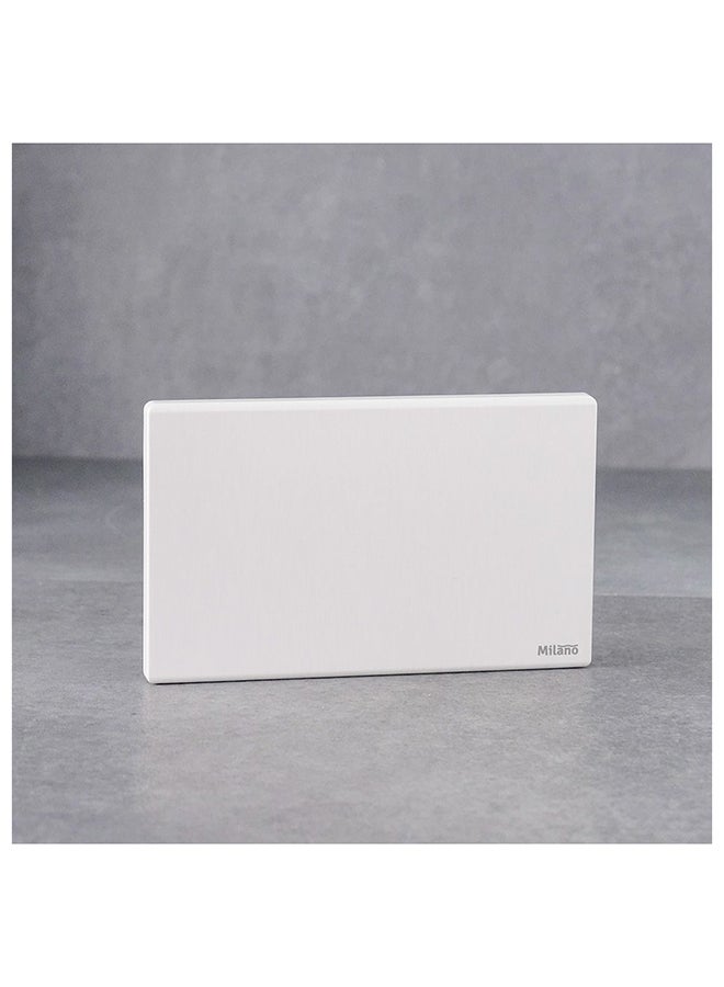 DANUBE HOME Milano Blank Plate 3X6 Aura Switch - Fire Retardant PC Material, Brushed White Finish, Durable Silver Point Red Copper, Phosphor Copper, 25 Years Warranty - Electrical Switches & Sockets