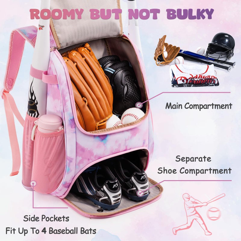 VIGEGARI Youth Baseball Bag Backpack with Bat Holder for Boys Girls Baseball & Softball Bat Bag for T-Ball Equipment, Kids Baseball Backpack with Shoe Compartment & Glove Storage - Image 3