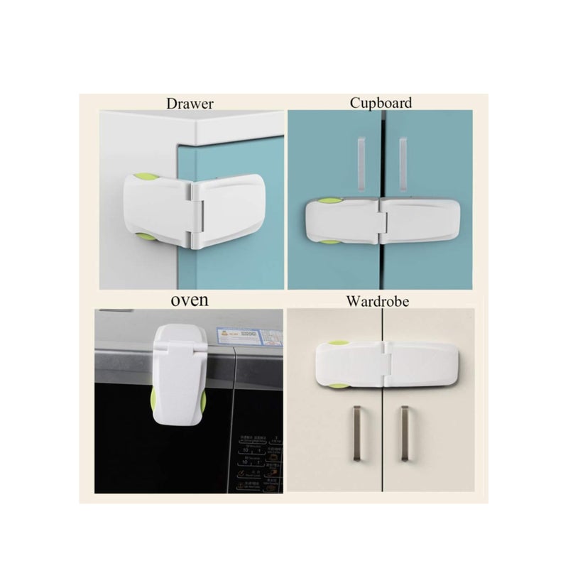 Zikra Child Proof Safety Locks Baby Proofing Cabinet Lock with 3M Adhesives Adjustable Strap Latches to Cabinets, Drawers, Cupboard, Oven, Fridge, Closet Seat, Door, Window - Image 3