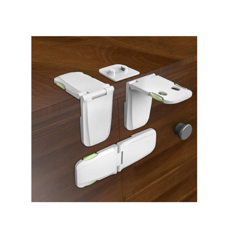 Zikra Child Proof Safety Locks Baby Proofing Cabinet Lock with 3M Adhesives Adjustable Strap Latches to Cabinets, Drawers, Cupboard, Oven, Fridge, Closet Seat, Door, Window - Image 1