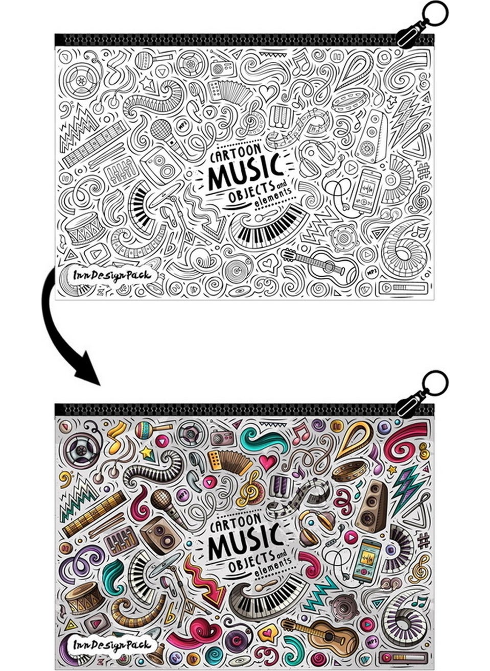 Faber - Thick Tip Metallic Felt Pen 6 Colors Set Paintable Pen Box Music - Image 1