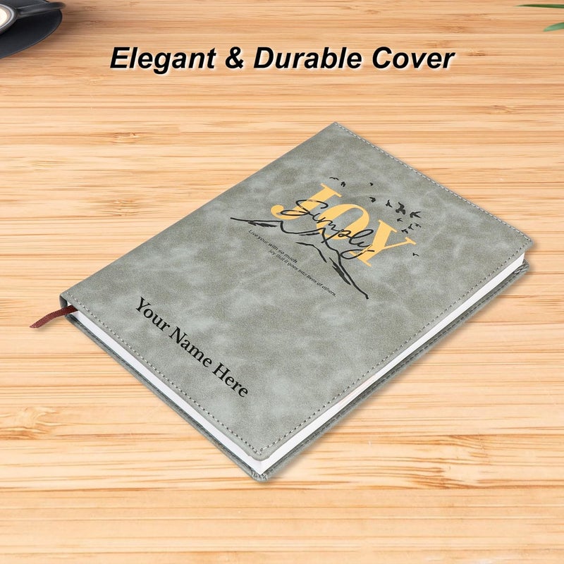CrownLit Personalised B5 Dated Joy Diary 2026, Grey Cover with Gold Foil Design, Monthly and Daily Planning - Image 5