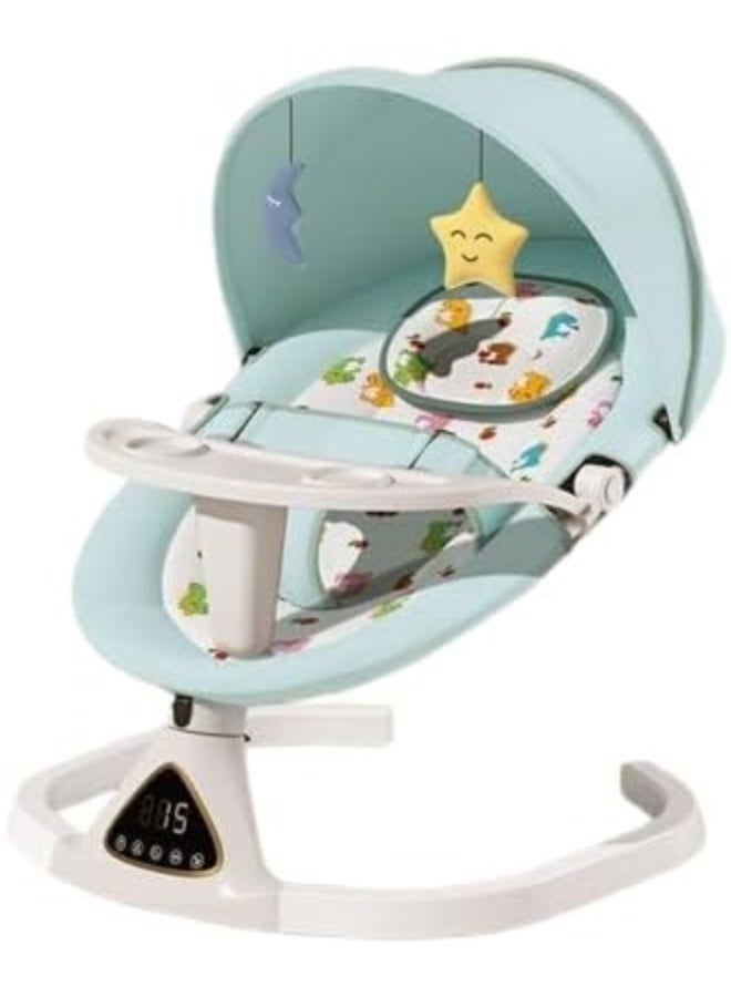 Baby Swings for Infants, Portable Bluetooth Enabled Baby Rocker with 5 Natural Swing Ranges & 10 Preset Sleep Music, Auto-sensing Start-stop System, Remote Control newborn swing - Image 1