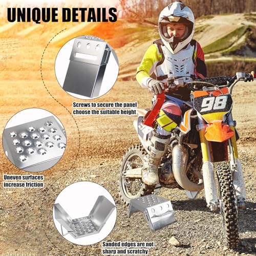 Supvision Adjustable 3-9" Moto Starting Block Motorsport Foot Stool Overlap Design Suitable for Moto Enthusiasts and Beginners Dirt Bike Accessories Load-Bearing 100kg 220lbs Silver - Image 5