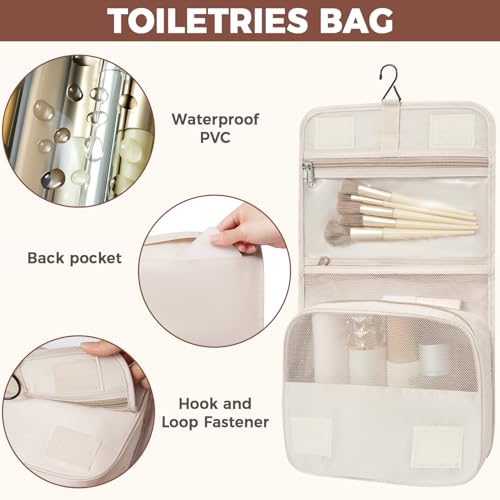 BAGAIL 4 Set/6 Set/8 Set Compression Packing Cubes Travel Accessories Expandable Packing Organizers (Half Mesh, 8-Beige) - Image 4