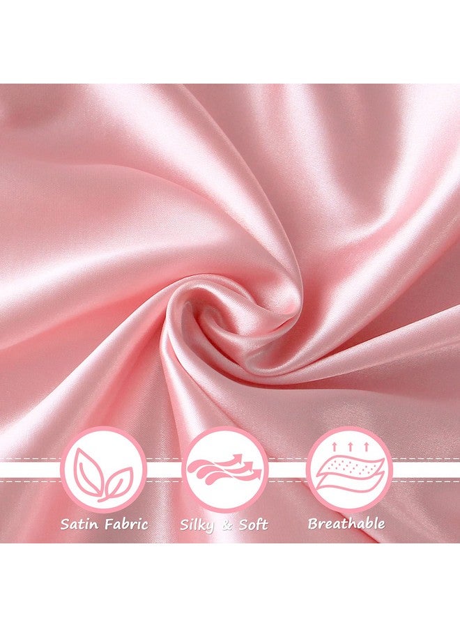 Coldwind Bassinet Sheets for Baby Girl, Satin Bedside Sleeper Sheets to Fit Mika Micky&Baby Delight&Dream On Me&Baby Joy Bassinet, Bassinet Sheet for Baby Hair (33"x20"x5") Silk Bassinet Sheets, Pink - Image 3