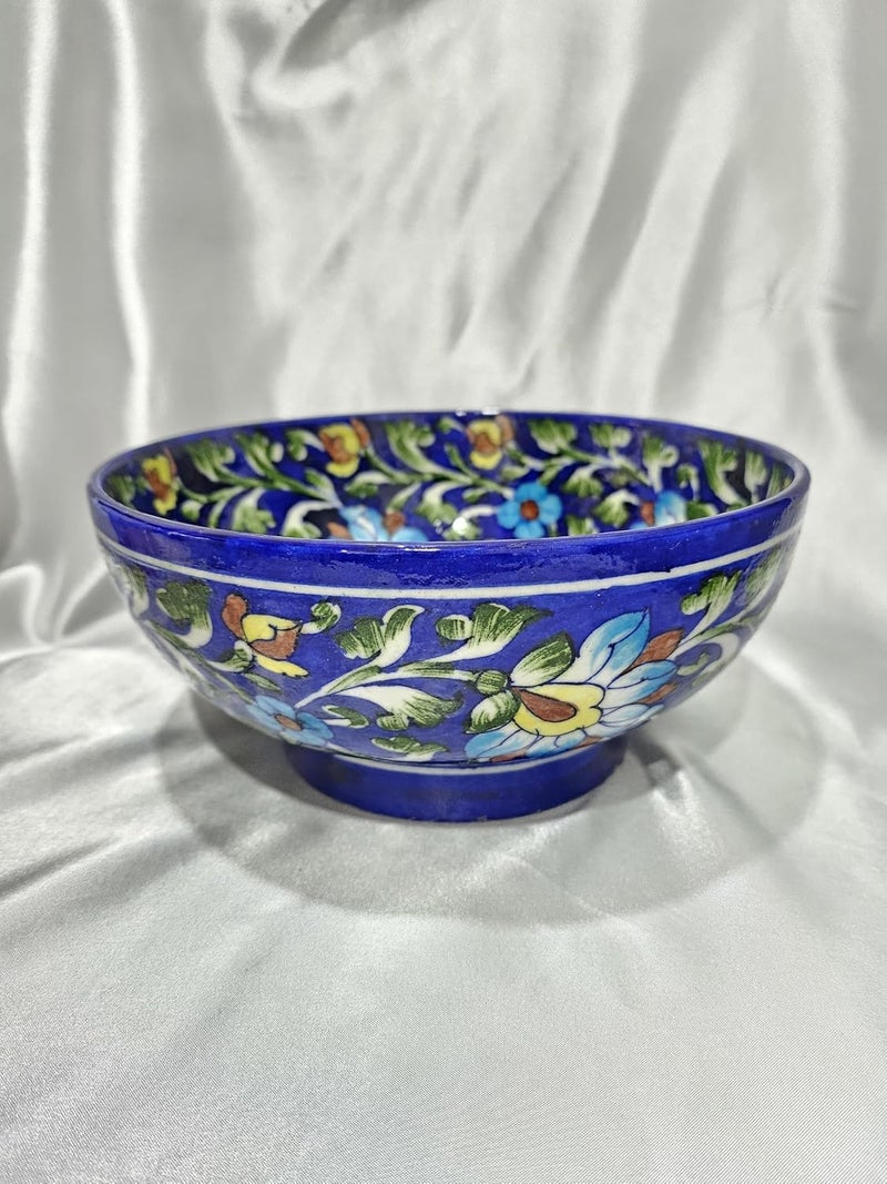 Tradition Treasure Ceramic Soup Bowls Set of 2 7  8 Cereal Bowls for Kitchen Colorful Vibrant Patterned Bowls for Kitchen Decor and Housewarming Gift Blue Horizon - Image 2