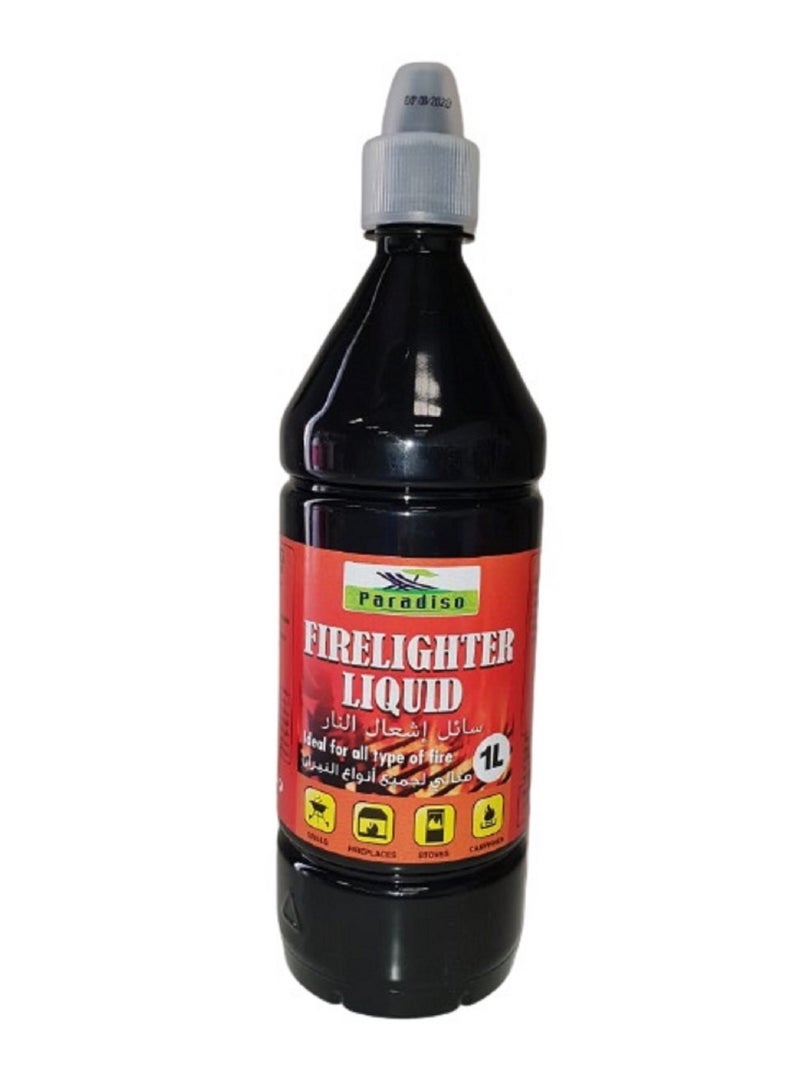 Paradiso Firelighter Liquid 1L - PFL1L , Firestarter Liquid 1L, For Grills & Fireplaces, For Stoves & Campfires