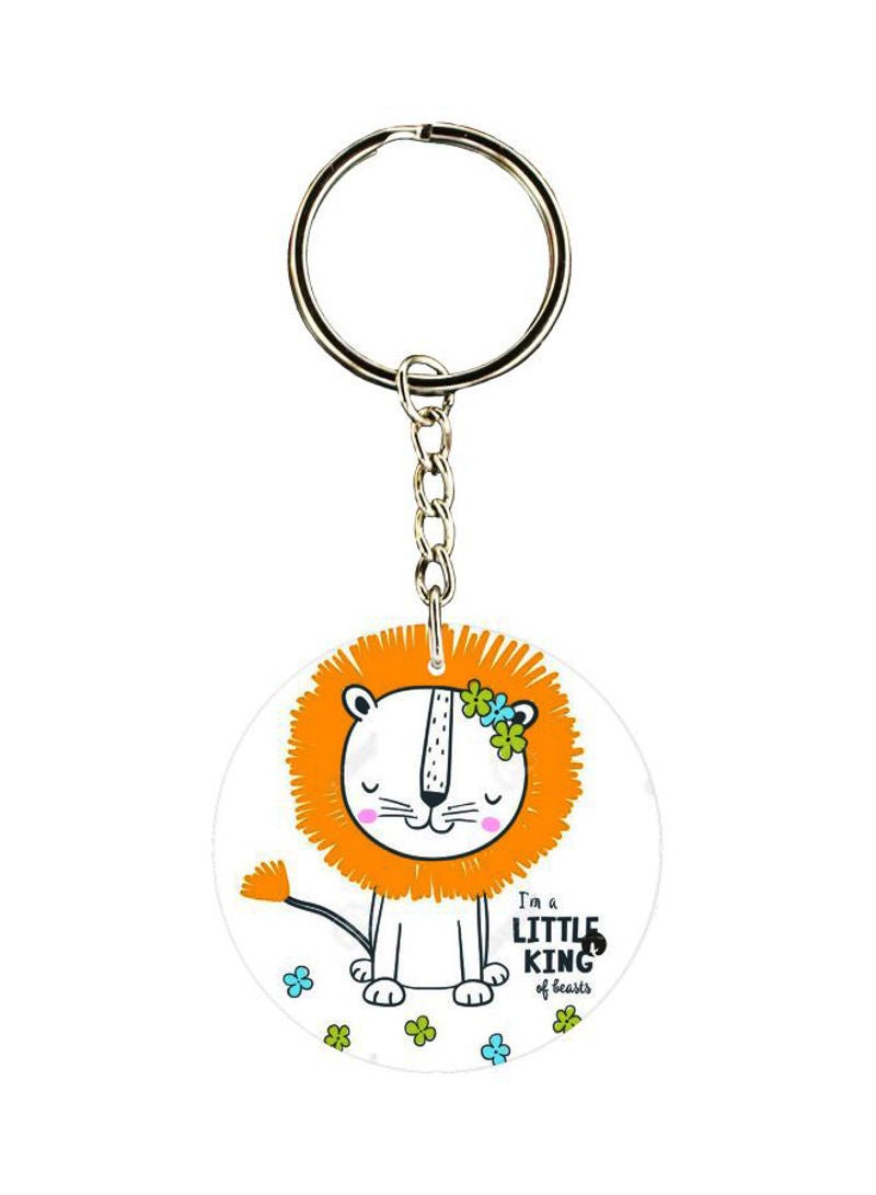 RKN I'm A Little King Of Beasts Cartoon Lion Printed Double Sided Keychain