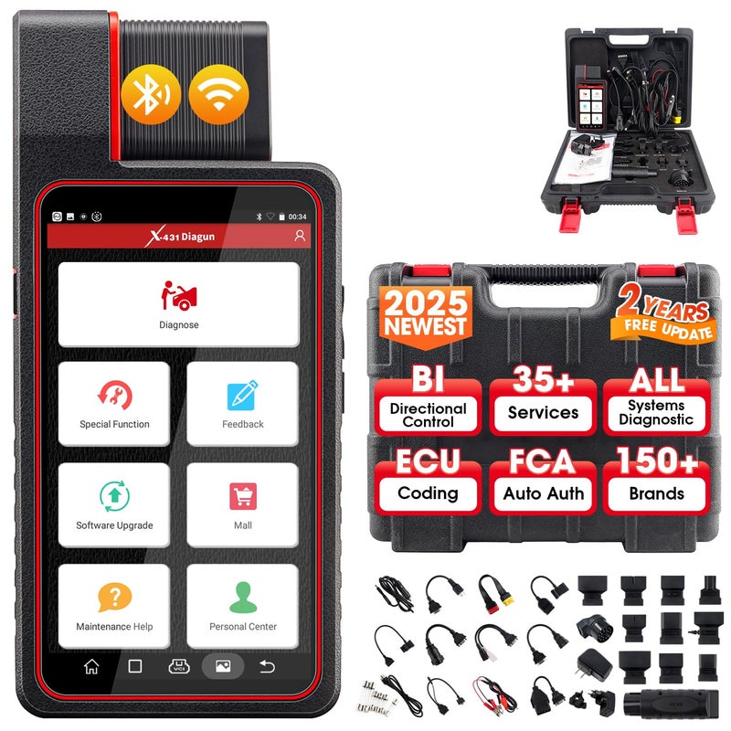 Launch 2025 Elite LAUNCH X431 Diagun V BiDirectional Scan Tool Full Systems Diagnostic Scanner ECU Coding 35 Services FCA AutoAuth VAG Guided FunctionCamshaftCrankshaft Relearn 2Year Free Update