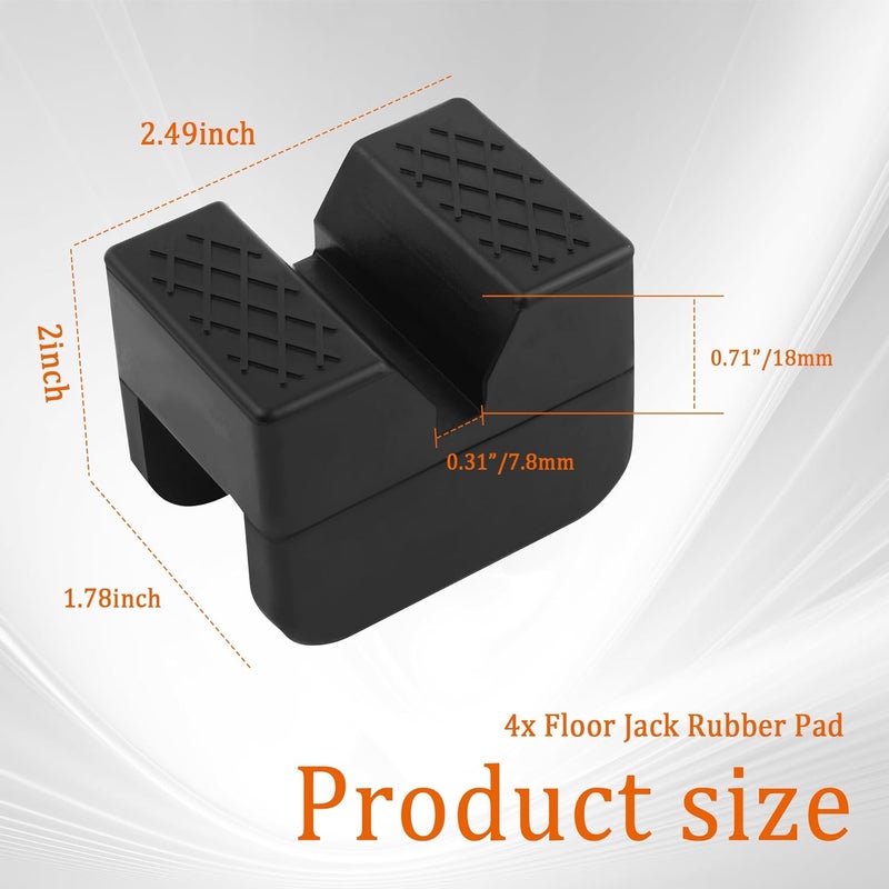 Figpade 4PCS Slotted Pinch Weld Jack Pad,Rubber Pinch Weld Jack Adapter Provides Cushioning and Non-Slipping,Universal 2 Ton Jack Stand Pads Car Accessories - Image 2